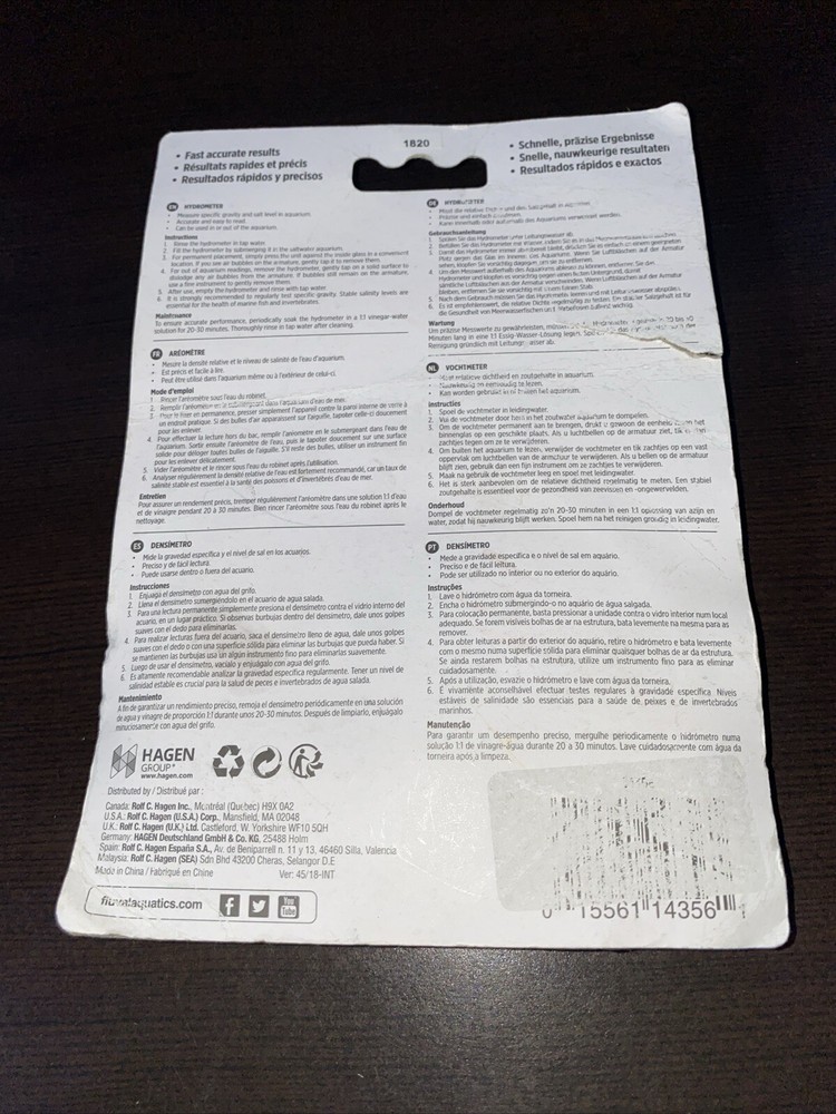 Fluval Sea Hydrometer for Aquariums