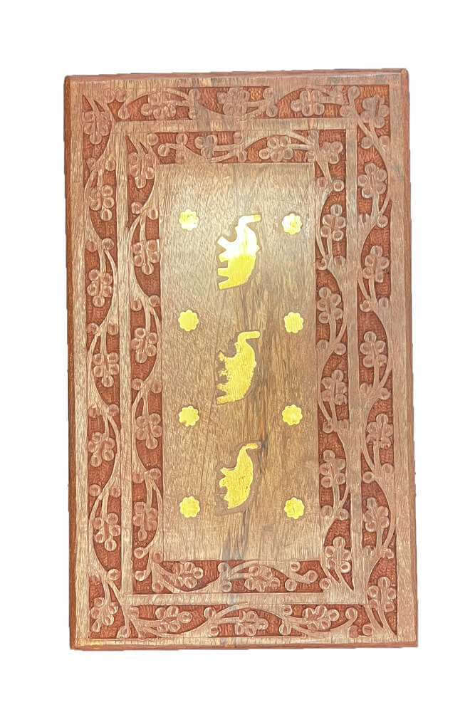 Mango Wood Box with Brass Inlay