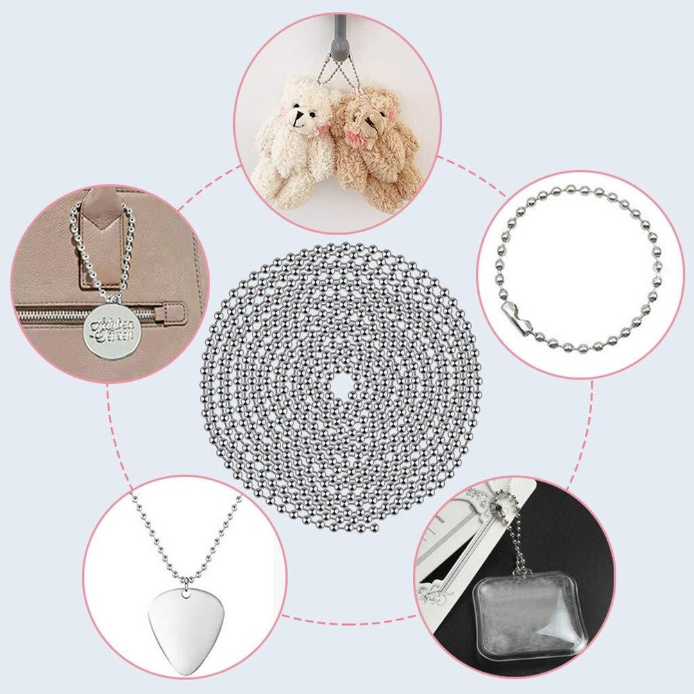 Beaded Pull Chain Extension Connector, 20 Feet Beaded Roller Chain