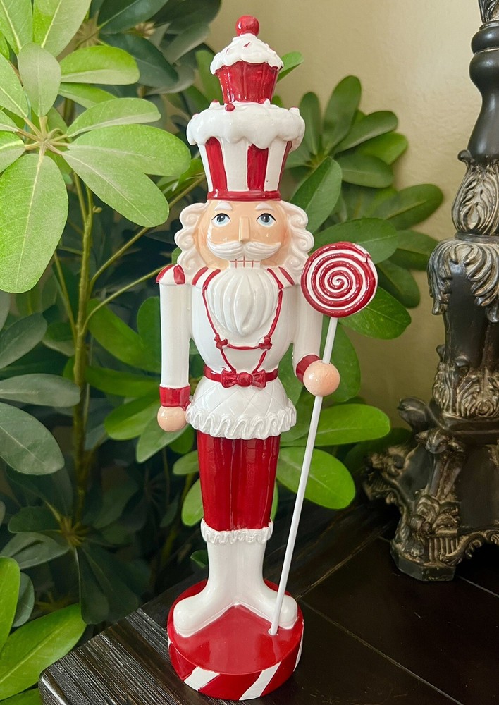 BRAND NEW CHRISTMAS PEPPERMINT CANDY LAND CUPCAKE RED NUTCRACKER  14"