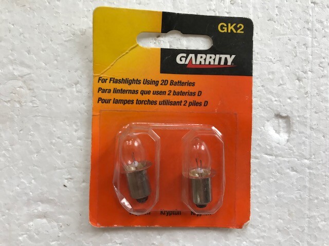 Garrity KG2 Krypton base Flashlight using 2D batteries, Lot of 5
