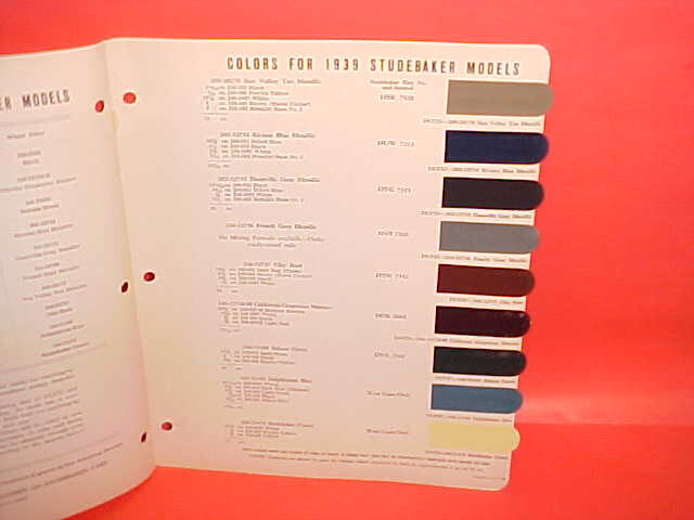 1939 STUDEBAKER STATE COMMANDER PRESIDENT CONVERTIBLE COUPE PAINT CHIPS DUPONT