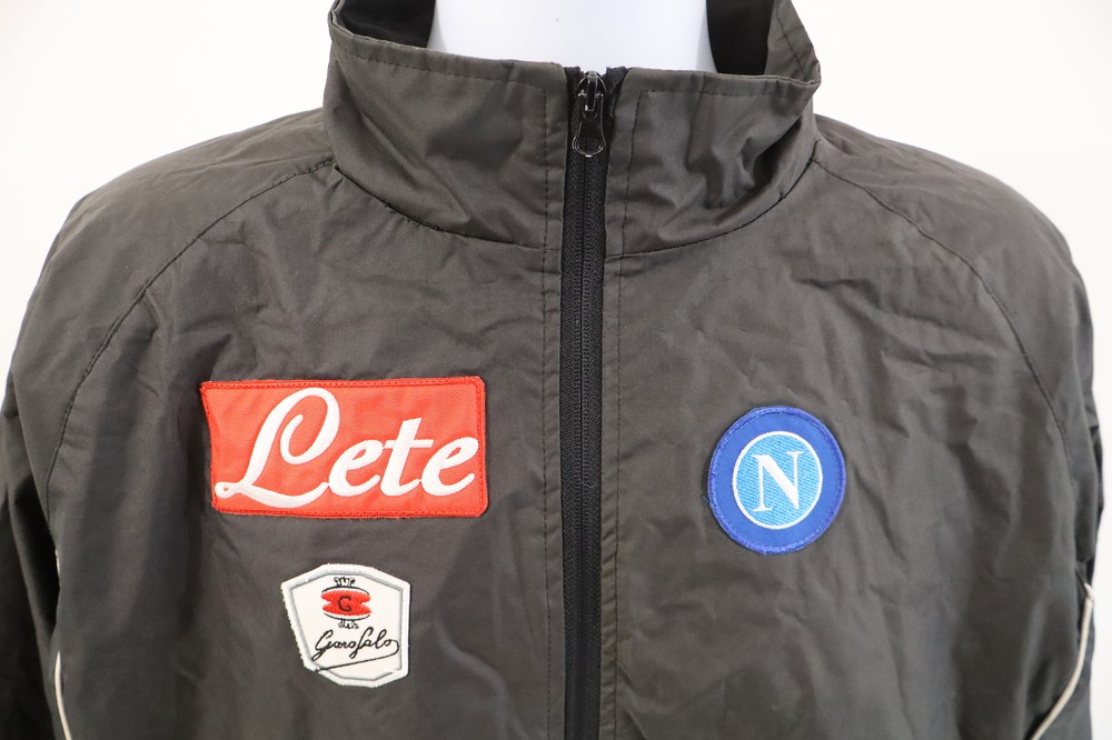 Napoli Training Player Issue Grey Windbreaker Rain Jacket XL Macron