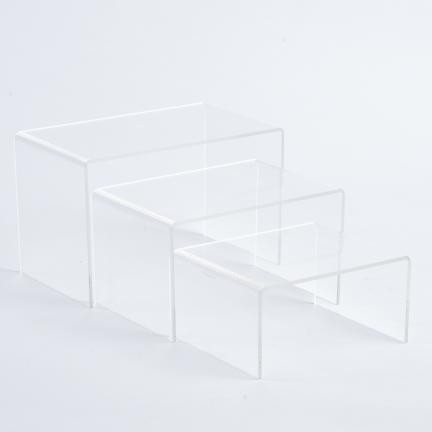 SSWBasics 4 inch Rectangular Nesting Clear Acrylic Display Risers - Acrylic