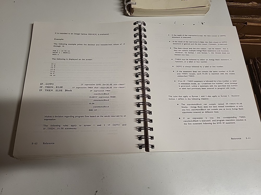 Vintage Amiga Basic User Manual 1985 Microsoft Commodore Amiga Programming Book