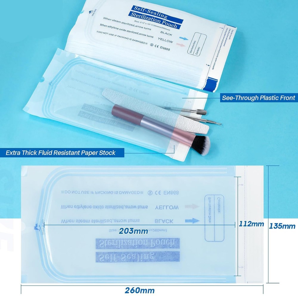 4000PCS Sterilization Pouches Color Changing Indicator Autoclave Sterilizer Bags