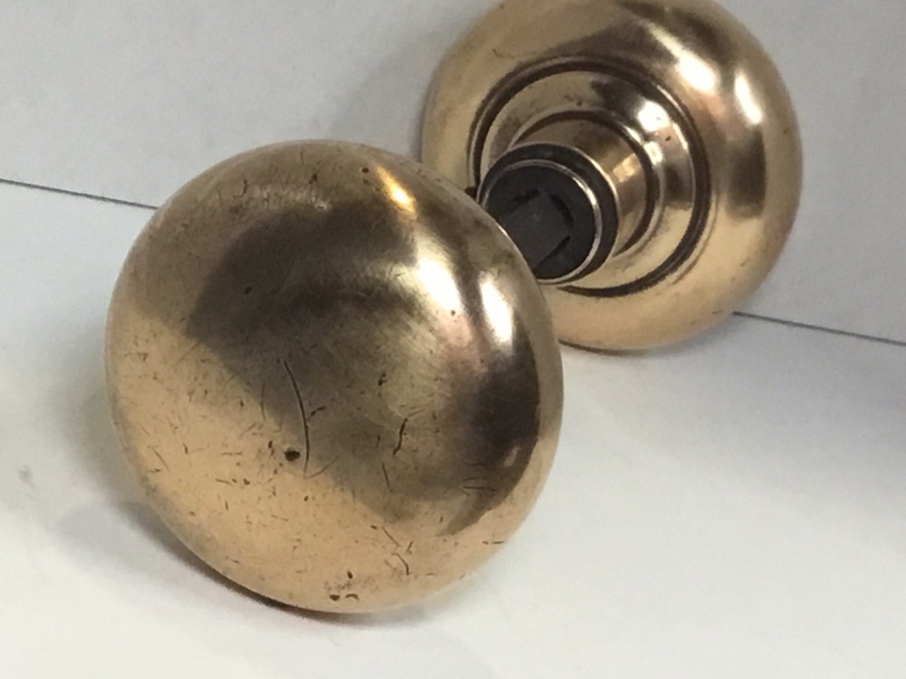 Vintage Solid Brass Door Handle Set … 2.25” Salvaged Hardware