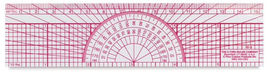 6" W-8 ENGINEERS PROTRACTOR RULER 180 DEGREE ART DRAWING DRAFTING ENGINEERING