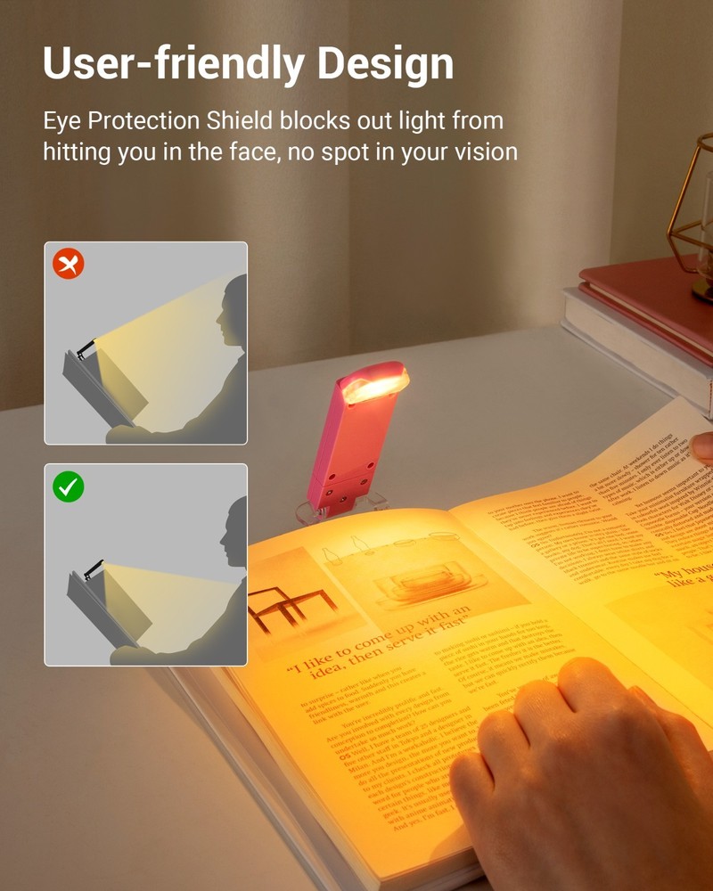 DEWENWILS Book Reading Light, USB Rechargeable Booklight for Reading in Bed