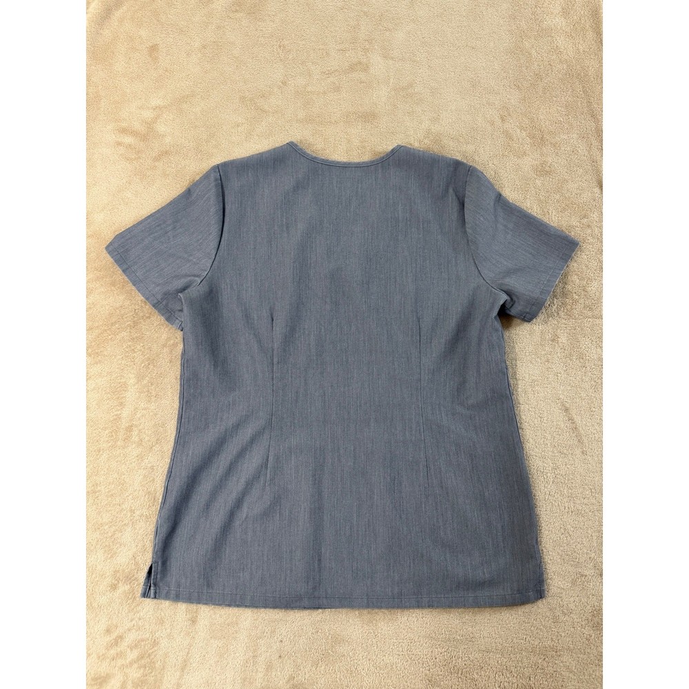 FIGS Casma Three-Pocket Scrub Top Womens Medium Gray Stretch Work Uniform EUC