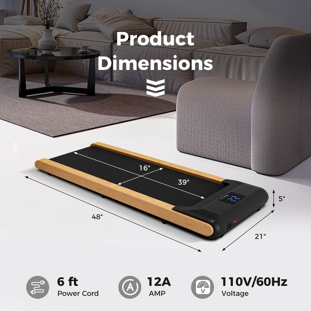 3-in-1 Walking Pad Under Desk Treadmill w/ LED Display Remote Smart APP Control