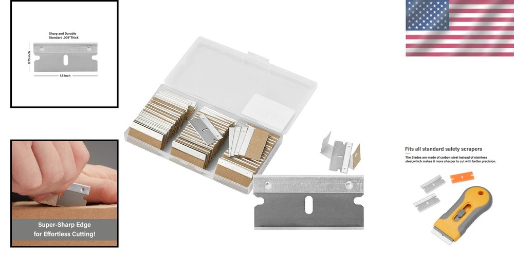 Versatile Single Edge Razor Blades - Sharp, Durable & Moisture-Proof, 100 Count