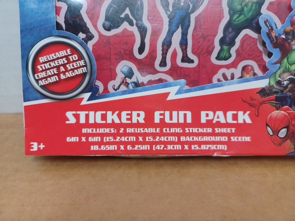 Marvel Heroes 2 Reusable Cling Sticker Sheet + Background Scene