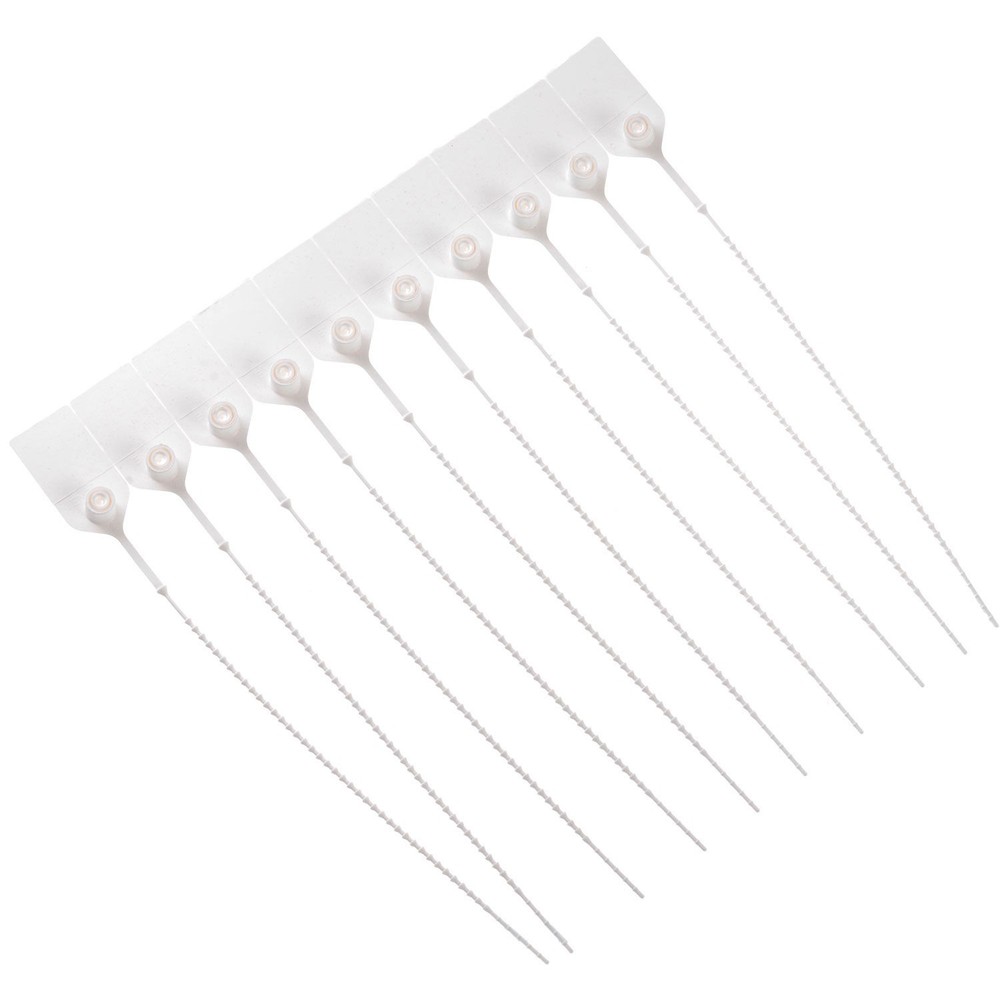 Adjustable Extinguisher Tamper Seal 9"L White 100/Pack