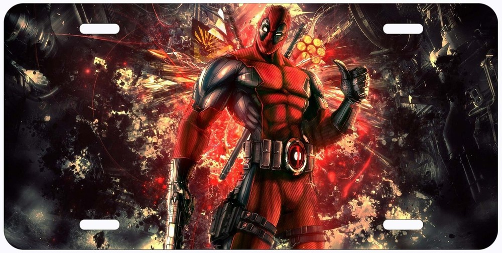 Deadpool Aluminum Novelty Auto License Plate