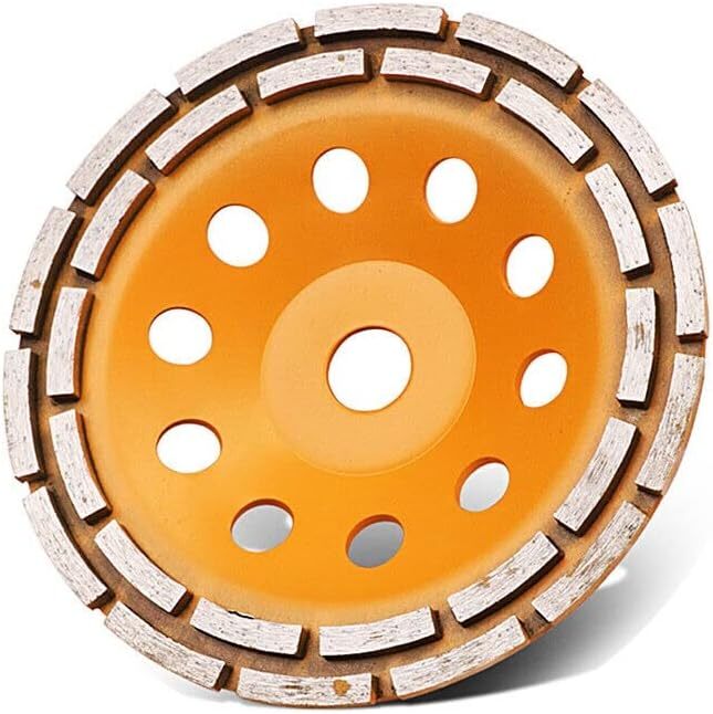 7" Diamond Grinding Cup Wheel Disc Premium Grade Segment Double Row for Grinder
