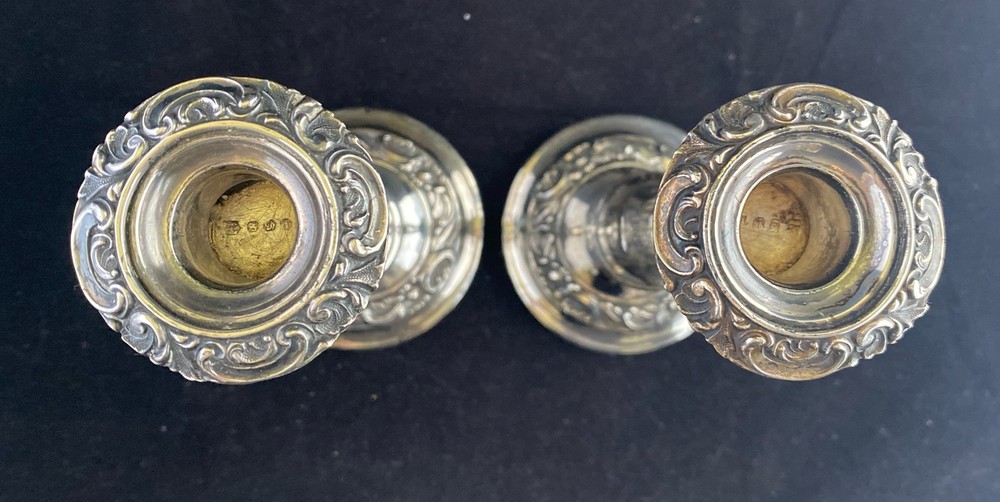 vintage silver plated candlesticks 9.5”