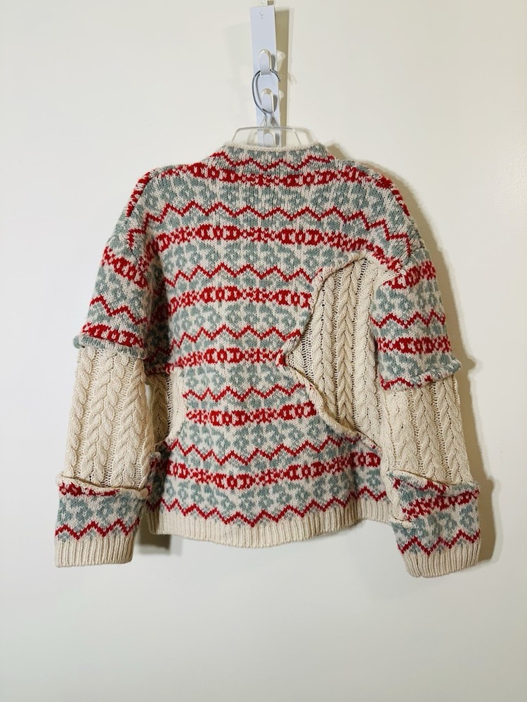Zara mock neckline wool blend pullover sweater multicolor NWOT size S
