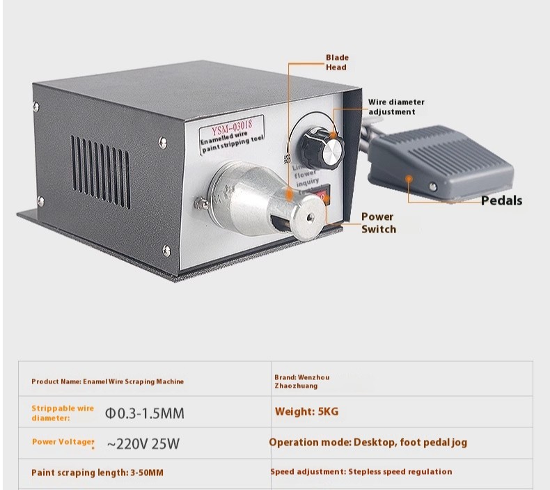 Enameled Wire Paint Scraper Machine Wire Stripping Machine XC-03018 220V