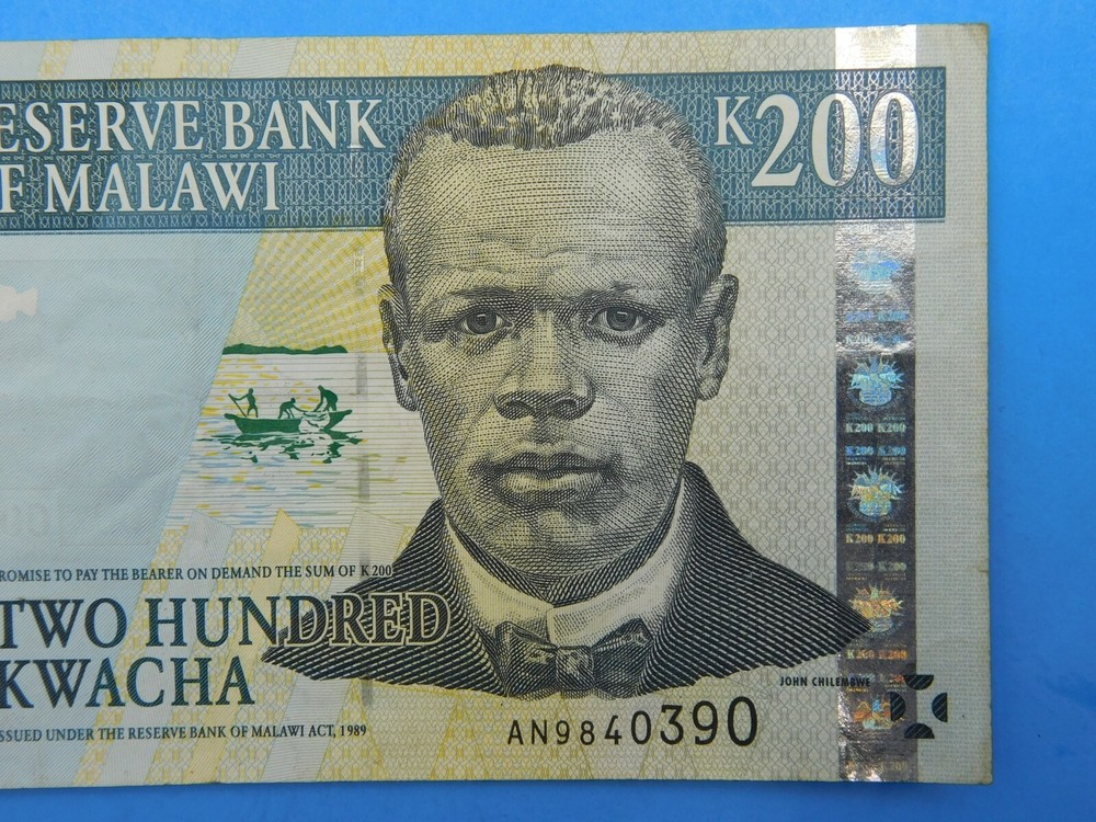 2001 Malawi 200 Kwacha Currency Note