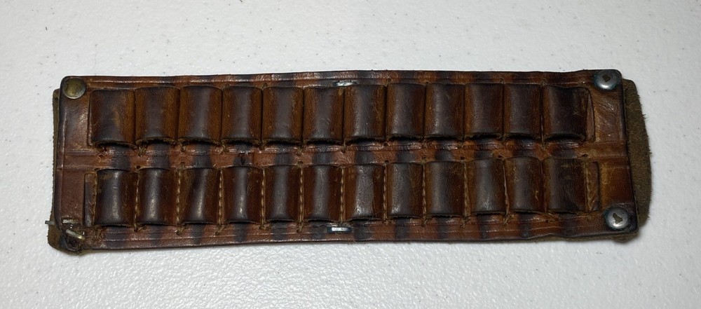 Leather 12 Loop Ammo Belt Holder Brown
