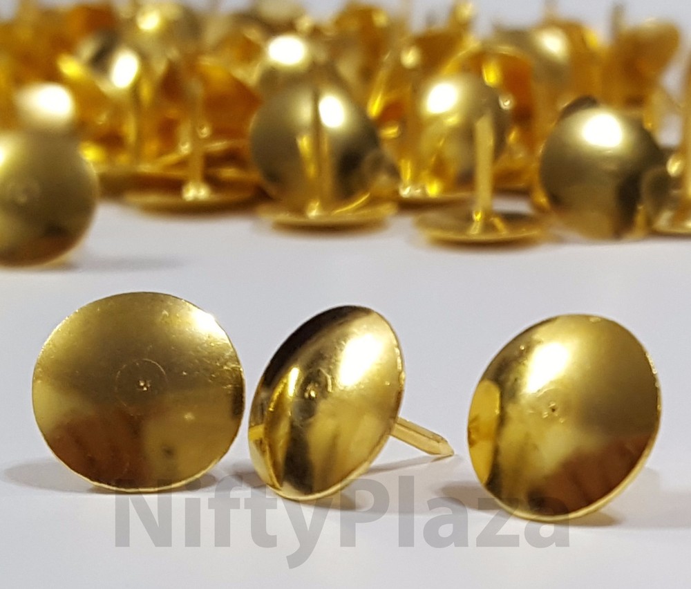200 Push Pin Thumb Tacks BRASS Gold Drawing board No Rust - Sharp Point