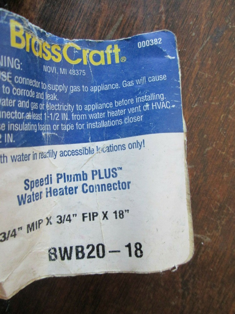 BrassCraft BWB28-18 3/4"MIP x 7/8" O.D Compression x 18", FREE SHIPPING