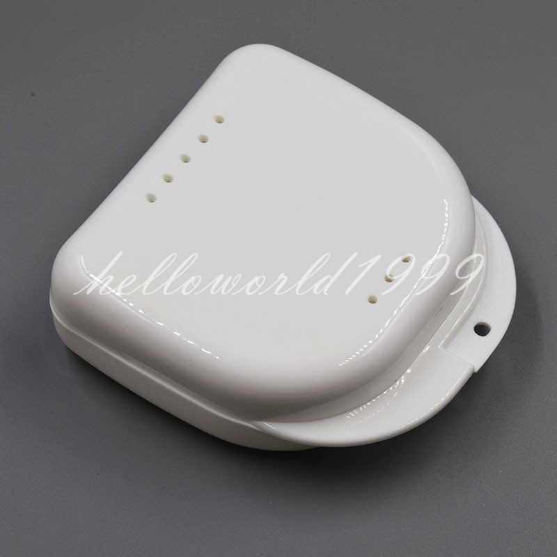 Dental Orthodontic Retainer Denture Storage Case Box Mouthguard Container White