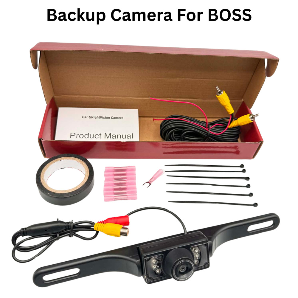 Rearview Backup Plate Camera for Boss BN965BLC Install Kit