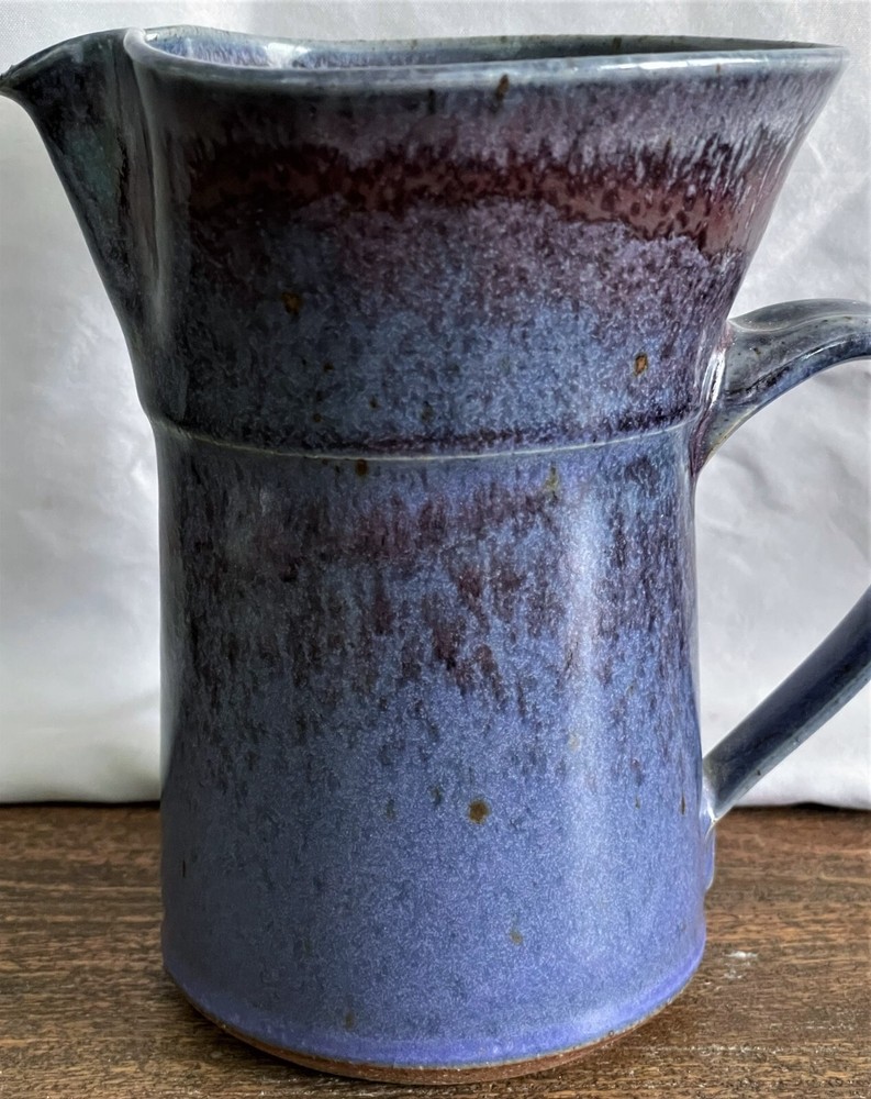 5.75" Studio Art Pottery Pitcher Cobalt Blue Nice Glaze