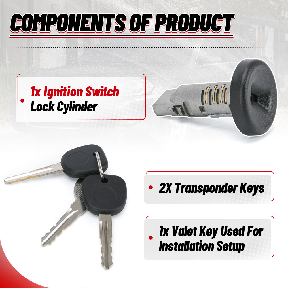 Ignition Lock Cylinder W/ On-Board Programming 3 Keys For 2008-2014 Chevy GMC