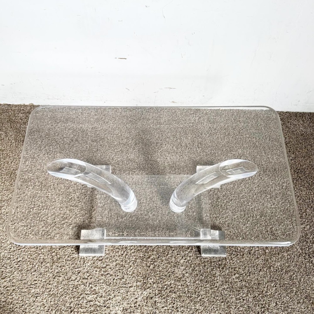 Mid Century Modern Chunky Lucite Coffee Table