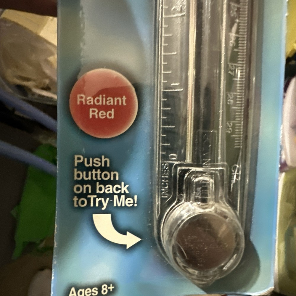 Fiskars Illuminator Light Up Ruler 2003 Red Press Down Activation Works