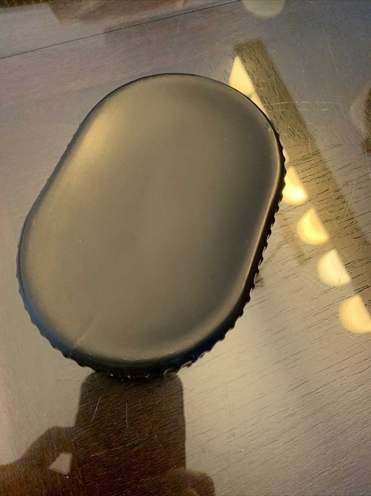 Ugg Ceramic Soap Dish Black Ivory Striped