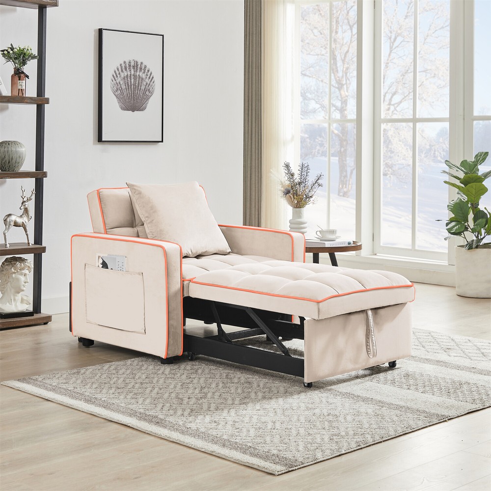 Convertible Sofa Bed Chairs 3-in-1 Multi-Function Recliner Sleeper Sofa New