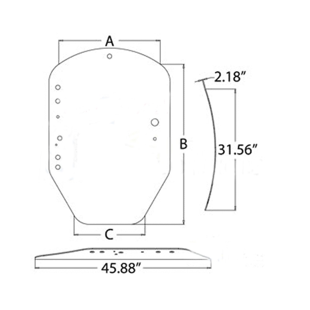 A-T312628 Front Windshield Glass - Fits John Deere