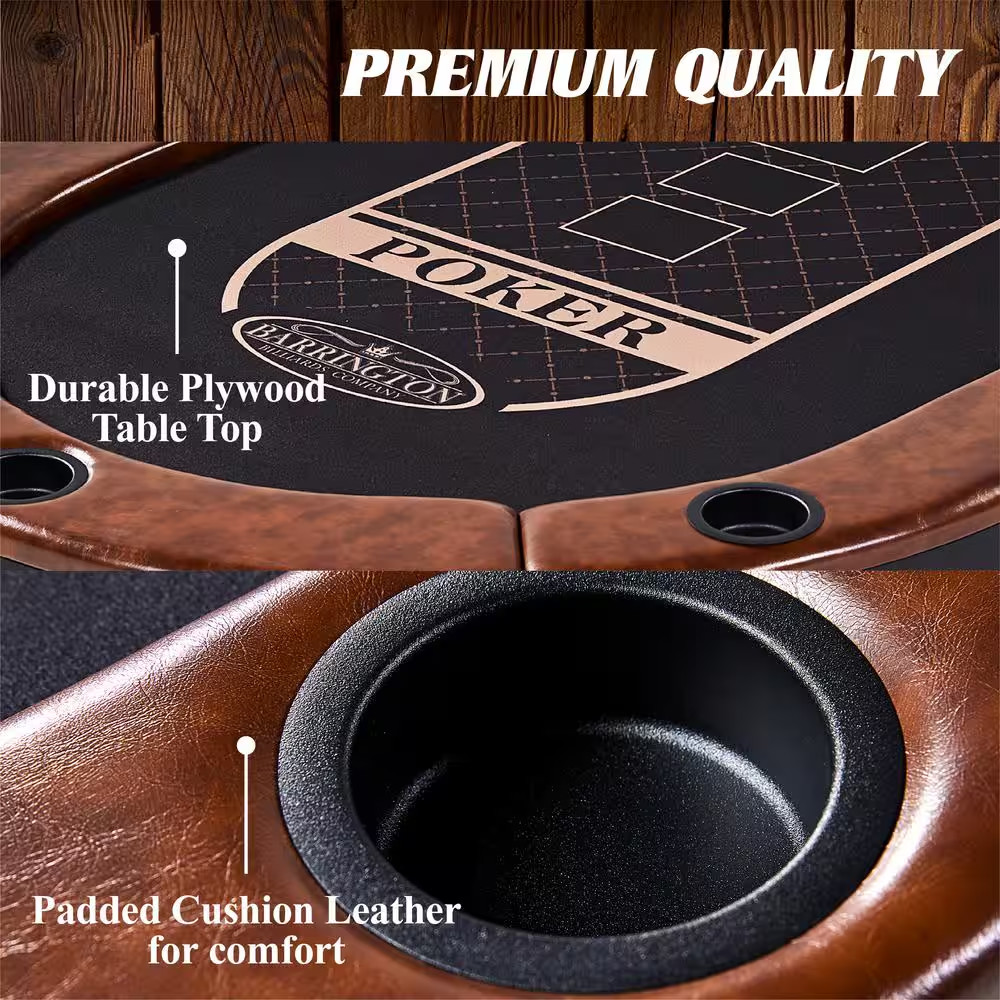 Charleston Collection 10 Player Poker Table - No Assembly Required