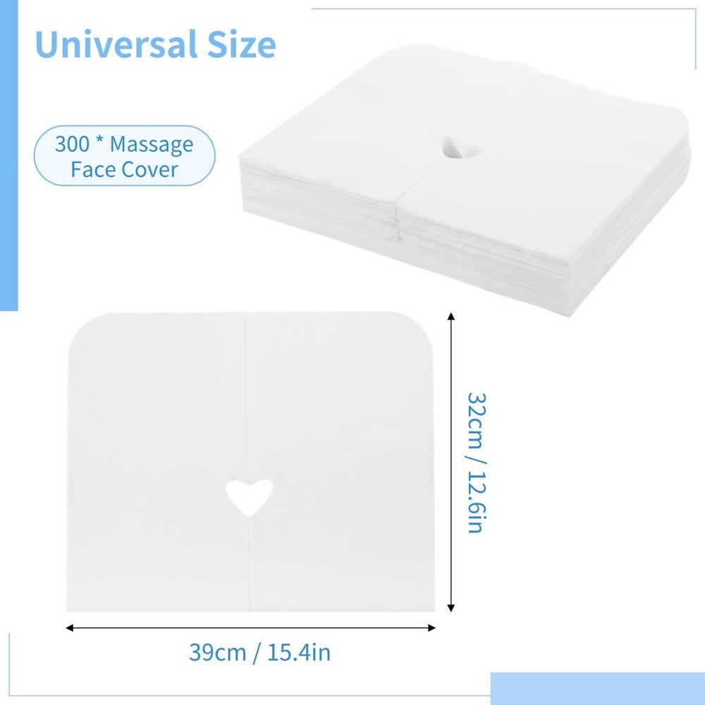 300PCS Disposable Face Cradle Covers, Disposable Massage Table Cover, Single ...
