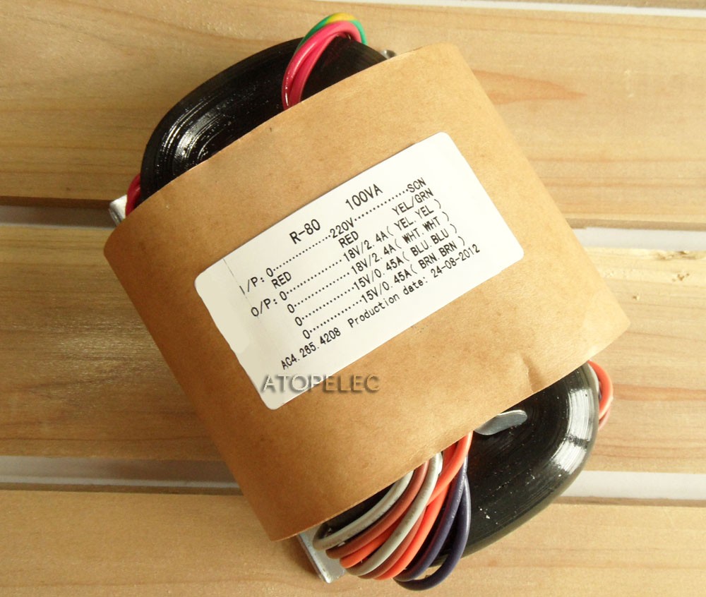 220V 100W R-Core Transformer for Audio Amplifier DAC - Selectable Outputs