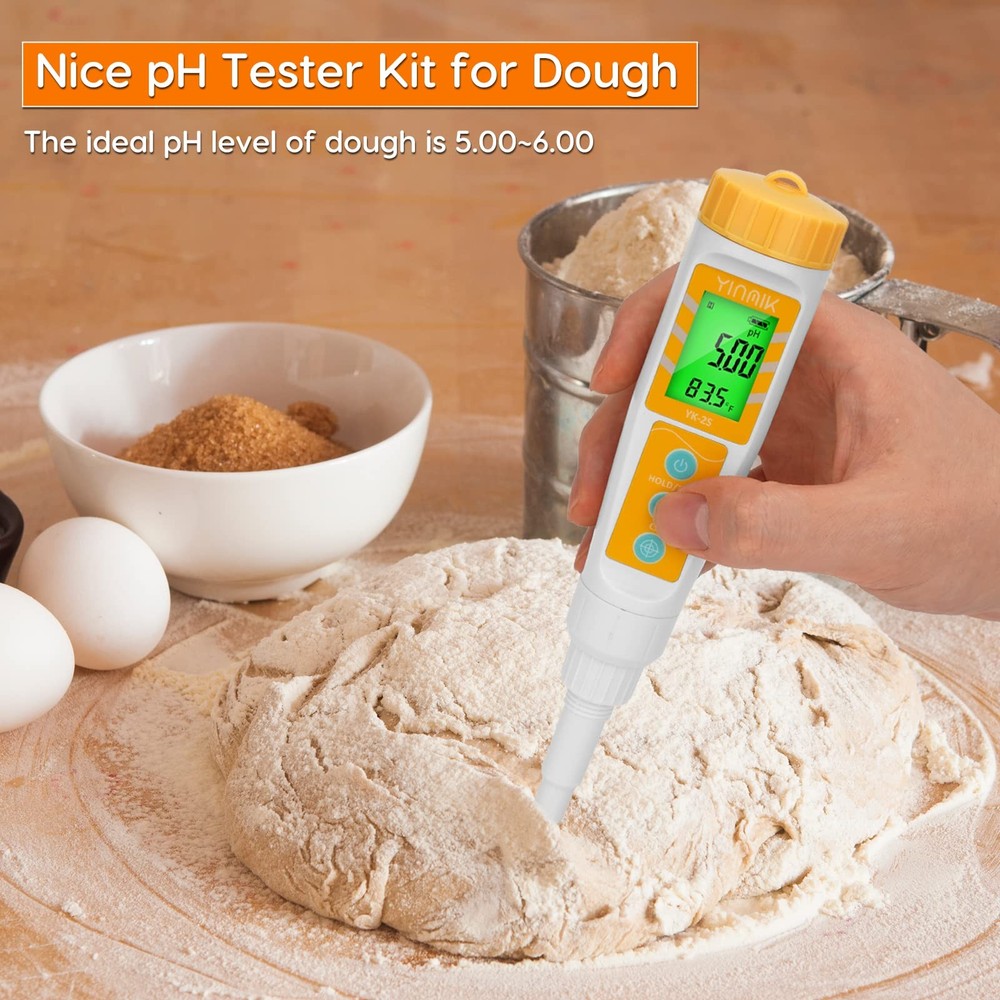 Food pH Meter with Extra Replaceable 2SP Probe