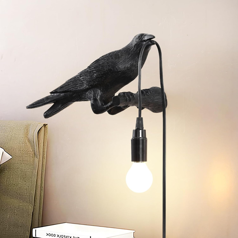 Raven Table Lamp, Gothic Crow Lamp, Adjustable Birds Table Light, Wall Sconce La