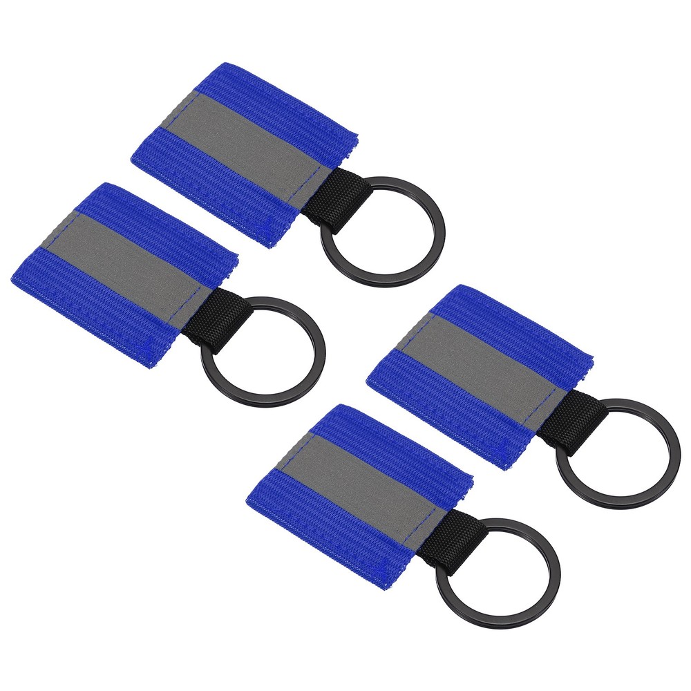 4 Pcs Reflective Keychain Tags, Reflective Zipper Pulls, Blue