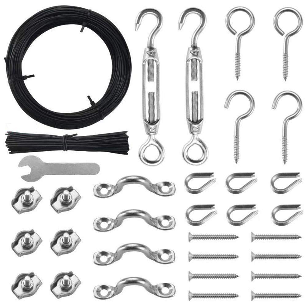 Outdoor Lights Hanging Kit,Globe String Light Suspension ,100FT Black