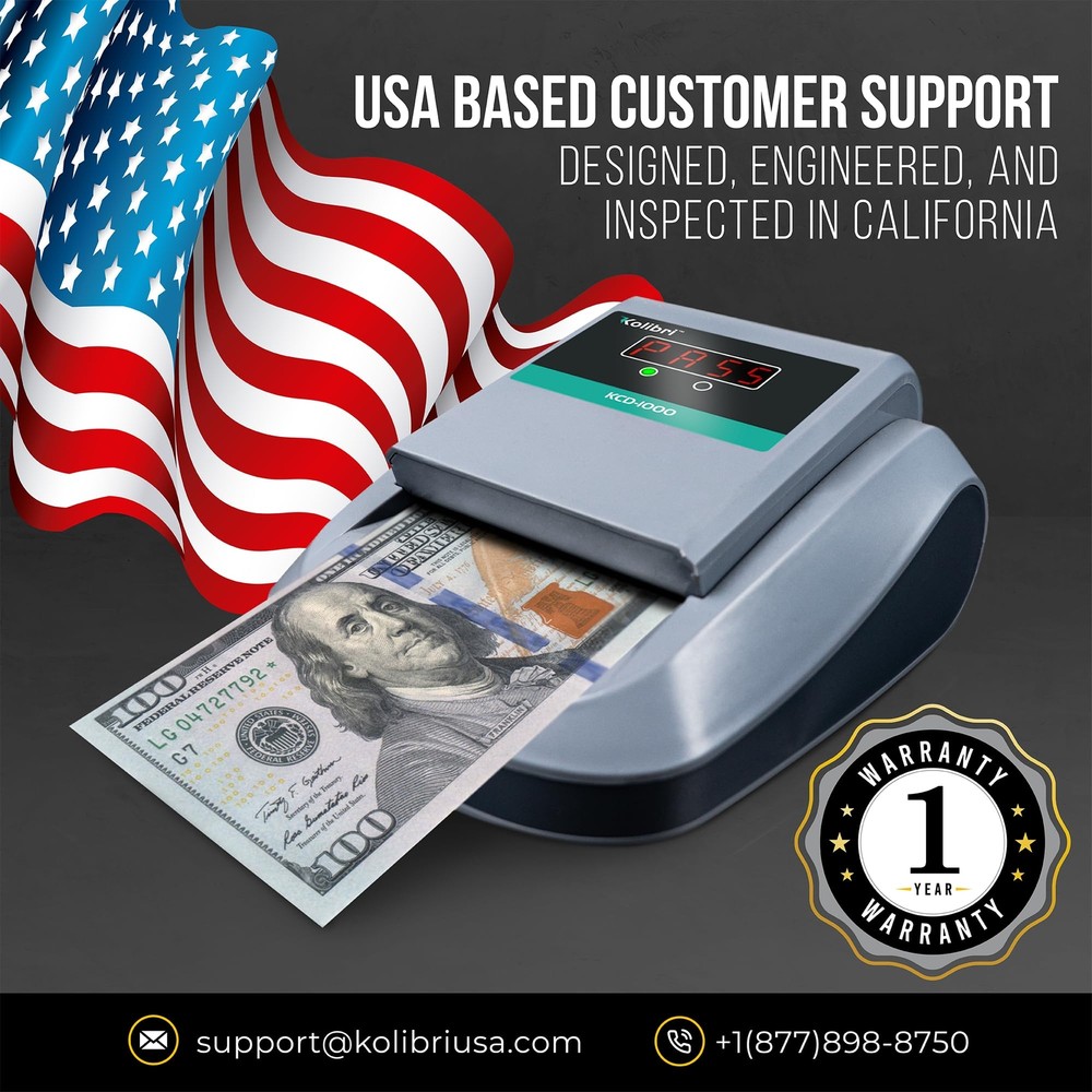 KCD 1000 Money Detector Machine Fast Pass Fail Counterfeit Bill Checker