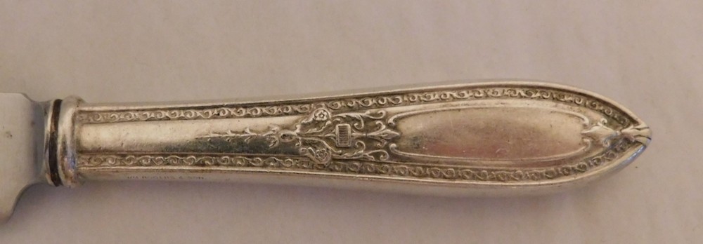 1 Dinner Knife - Silver Plate - Leaf, Flower, Vine, Scrolls Pattern  #P189
