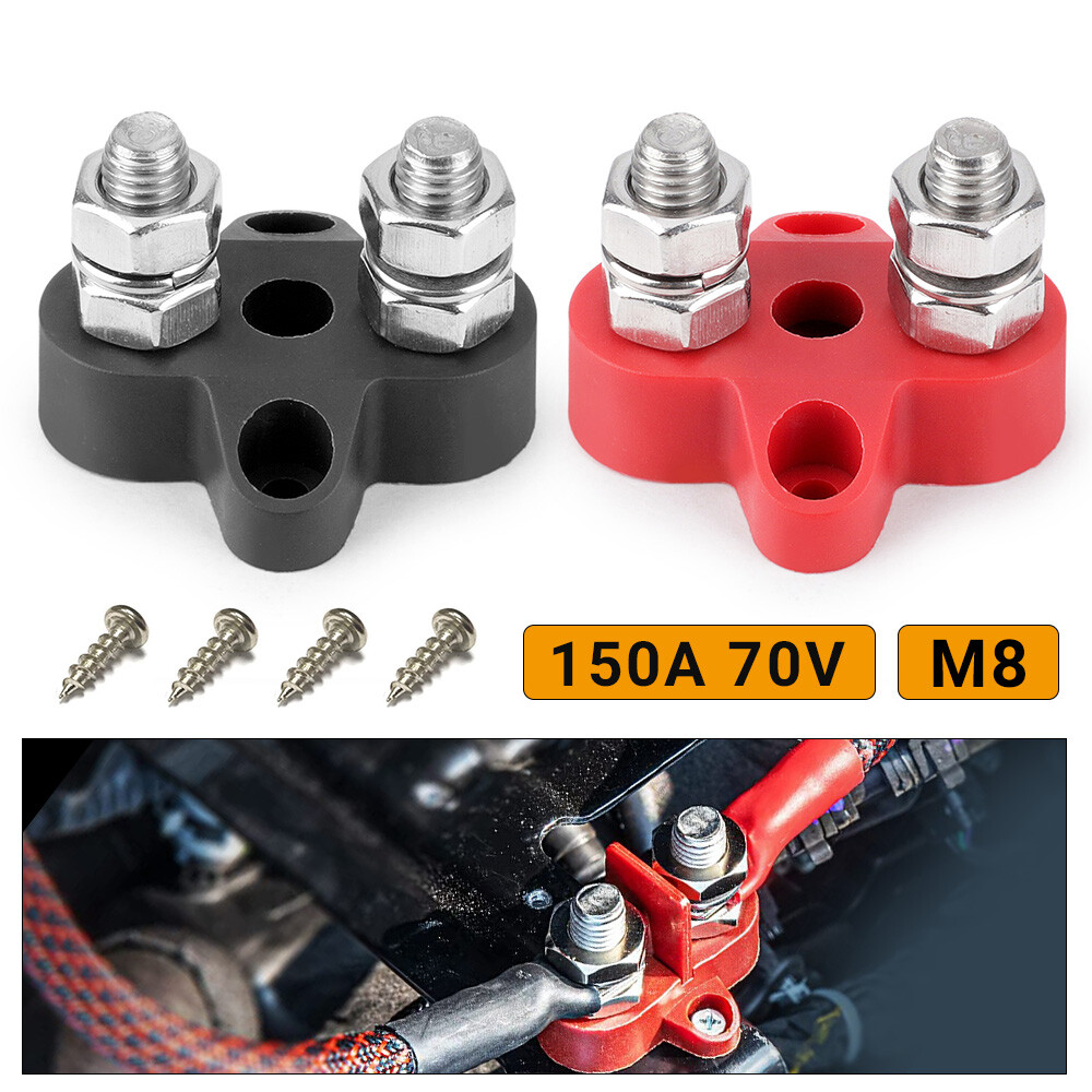 1/4" M6 M8  Battery Power Distribution Terminal Block Stud Junction Post