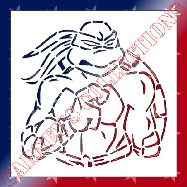8"x8" Plastic Stencil - Mutant Turtle (SX71)*****
