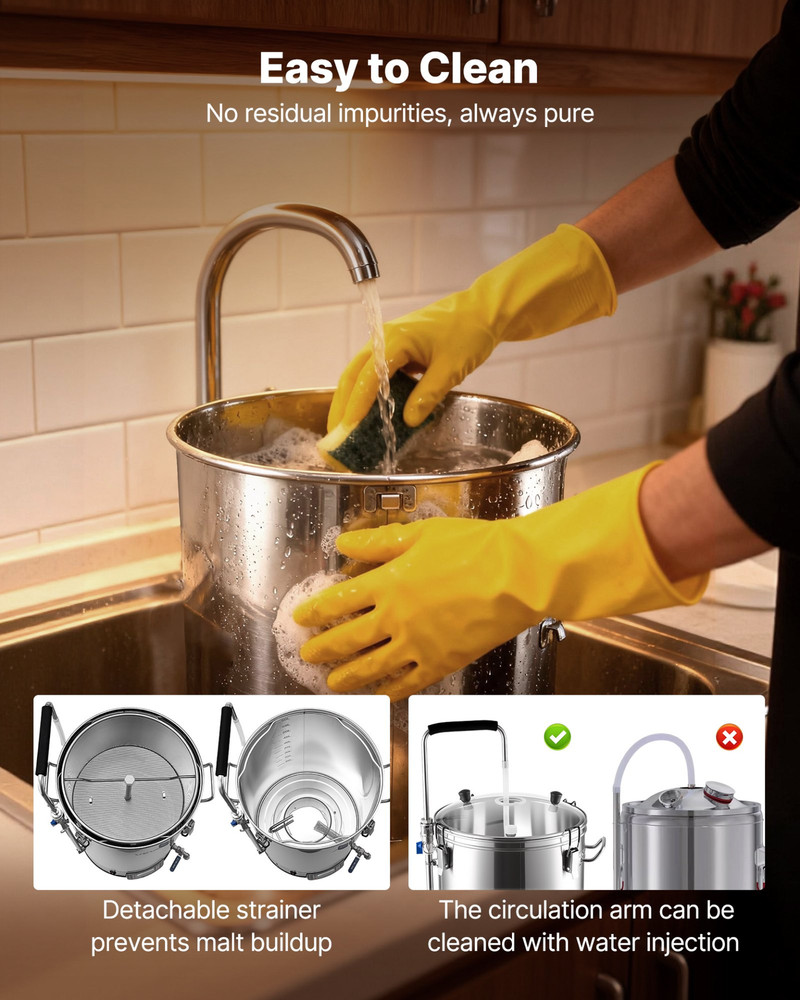 Beer Brewing Equipment, Removable mesh strainer