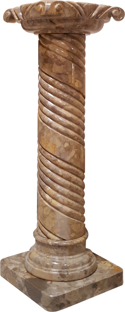 Solid Marble Pedestal Column Spiral 41" Tall. Pickup Only.