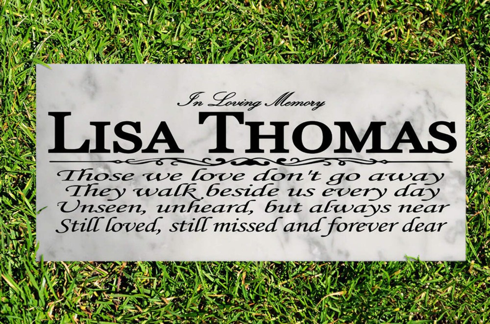 Personalized Loved One Memorial Stone Remembrance Plaque Solid Marble